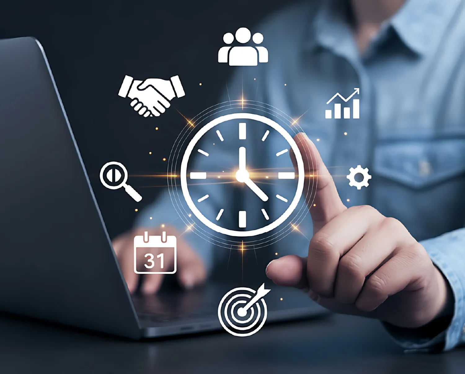 Employee using Ralvie AI automatic time tracking