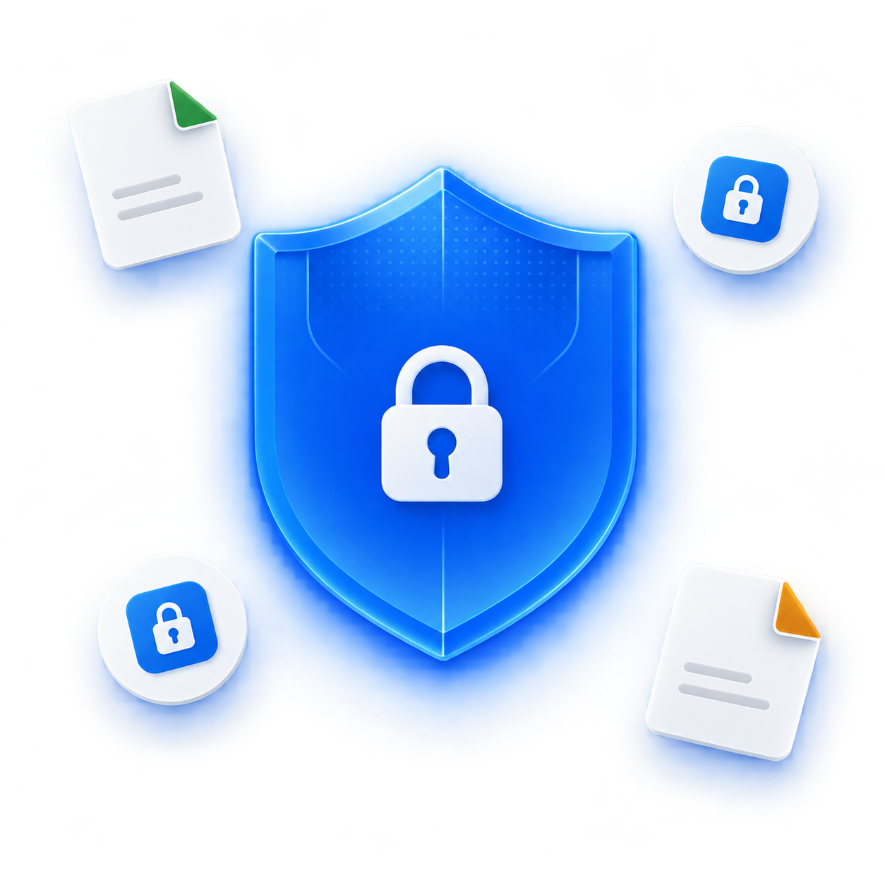 Security shield with lock icons